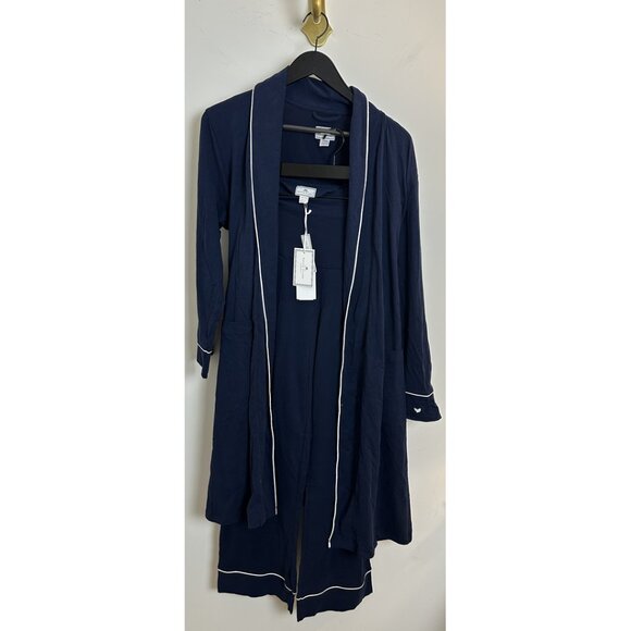 PETITE PLUME The New Mother Deluxe Maternity/Nursing Robe in Navy Size Small NWT - Picture 5 of 10